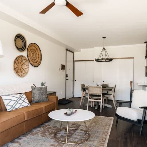 Living area with a queen-size sleeper sofa