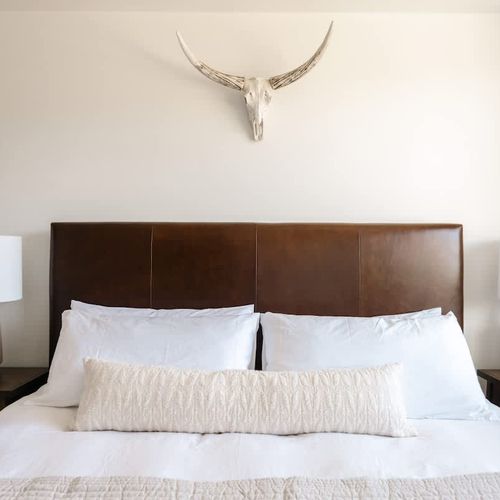 King bed in the primary bedroom