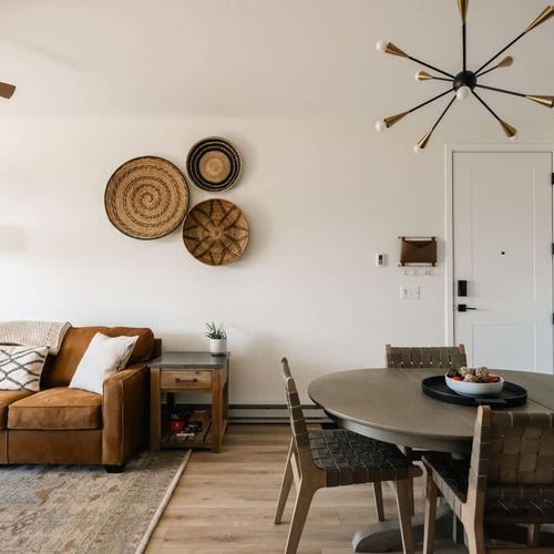 Living and dining areas