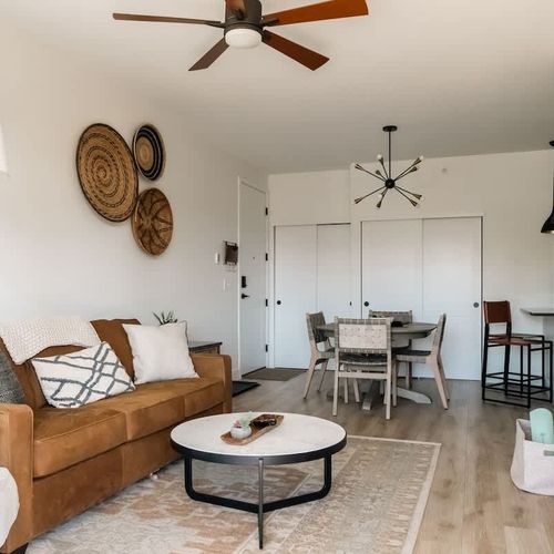 Living area with queen sleeper sofa