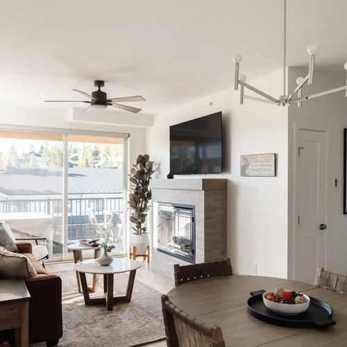 Living and dining areas