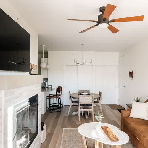 Living and dining areas