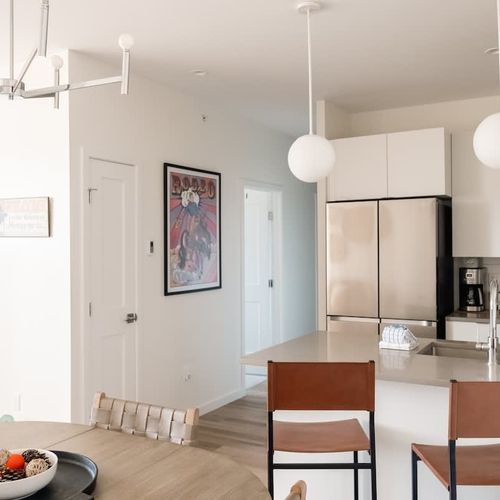 Dining area and kitchen counter seating