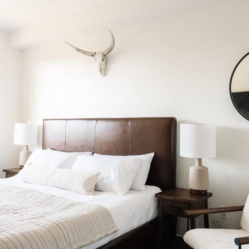 King bed in the primary bedroom