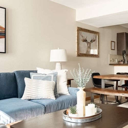 Living and dining areas