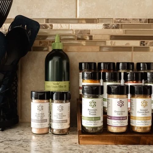 A well seasoned stay, full spice kits and all the seasonings provided by sustainably sourced and fair traded, Savory Spice.