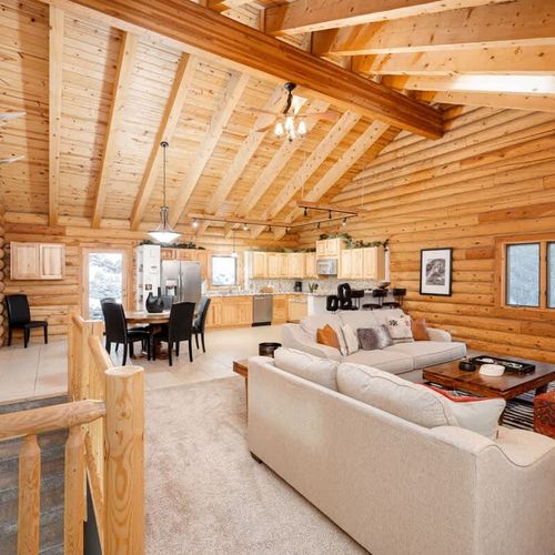 Living and dining areas