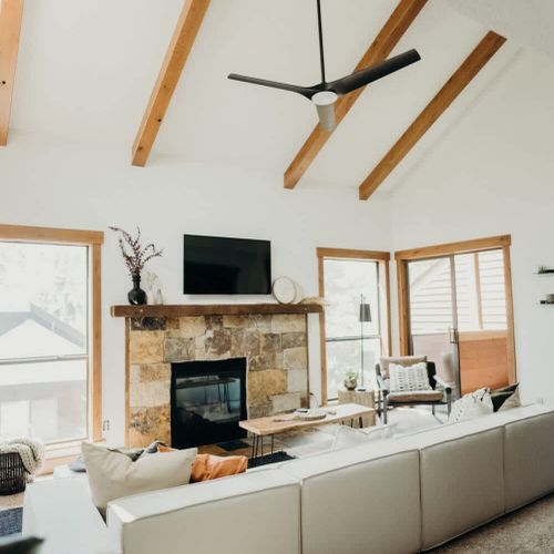 Living room with gas fireplace