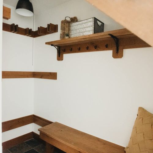 Shoe removal and coat storage