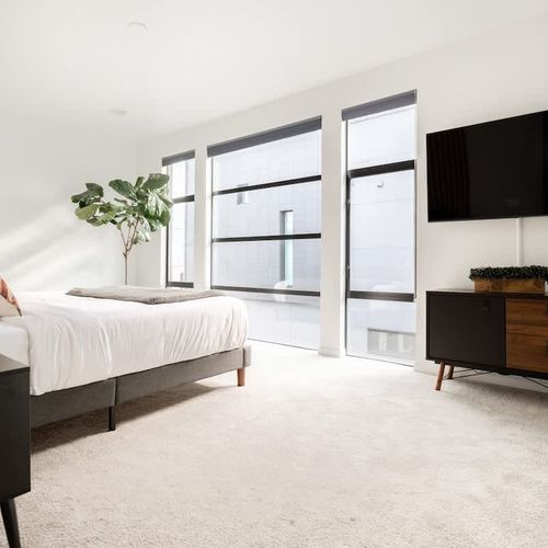 Primary bedroom with king bed