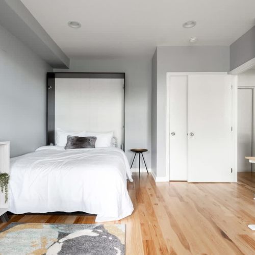 Lower level can be a bedroom with a queen murphy bed