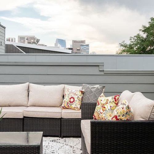 City views from the privacy and comfort of this balcony