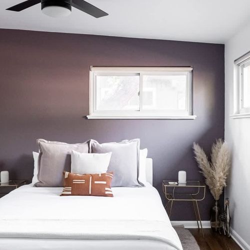 Primary bedroom with queen bed