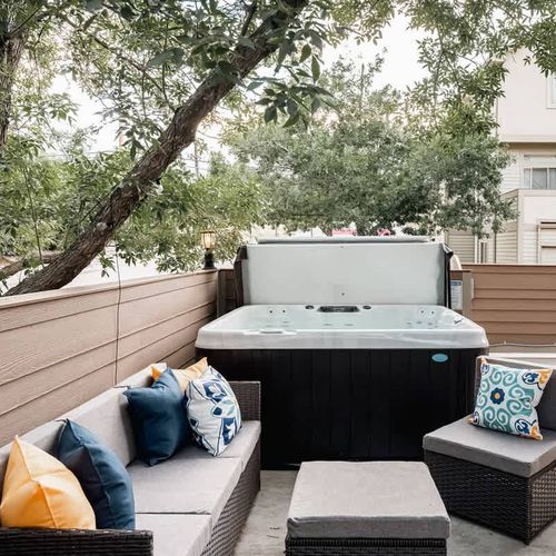 Hot tub on front patio