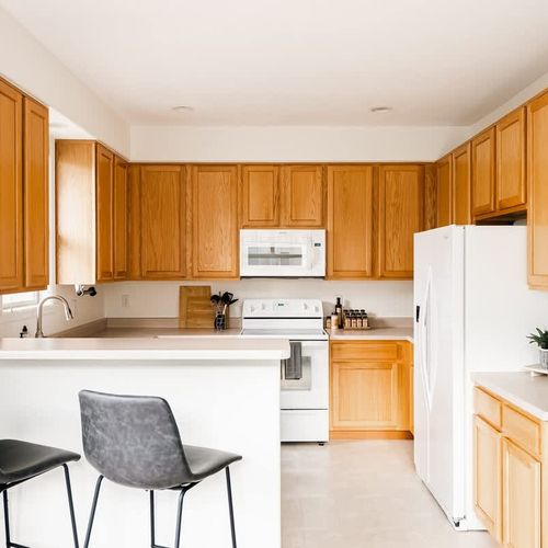 Kitchen with bar stools