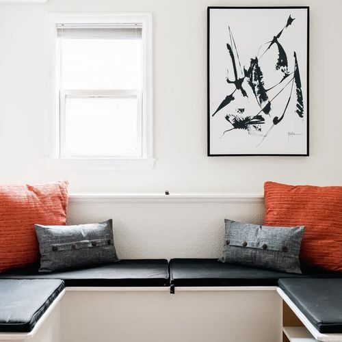 Banquette on lower level