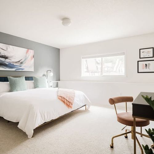 Bedroom 3 on lower level with king bed