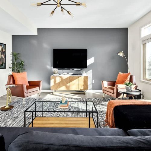 Living area has a Smart TV