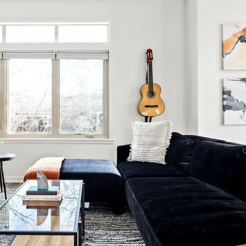 Living area with music theme