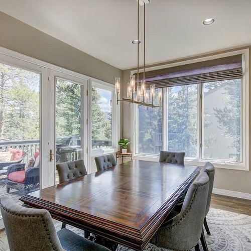 Dining area with natural light