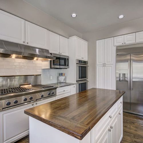 Kitchen with gas stove