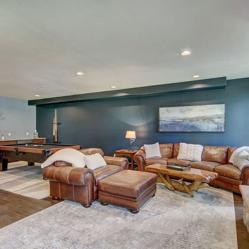 Living area 2 on lower level *Please note the lower level fireplace is not currently working*