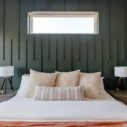 Primary bedroom with king bed