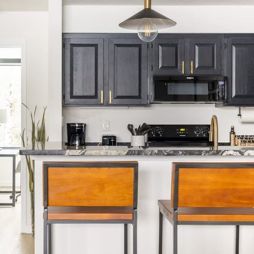 Looking from living room to kitchen