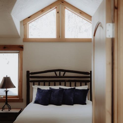 Primary bedroom with queen bed