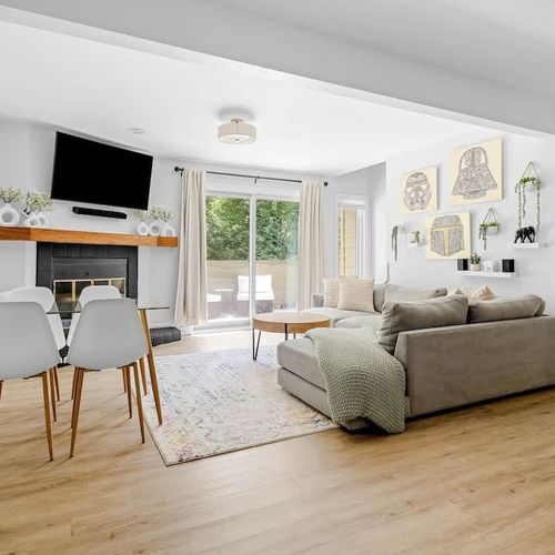 View from front door - *the fireplace is non-operational*