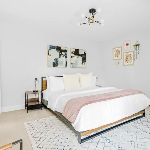 Second floor primary suite with king bed