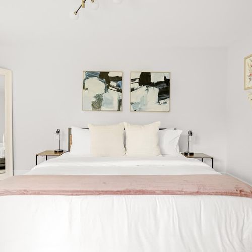 Upstairs bedroom has a king bed