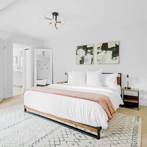 Second floor primary bedroom with king bed