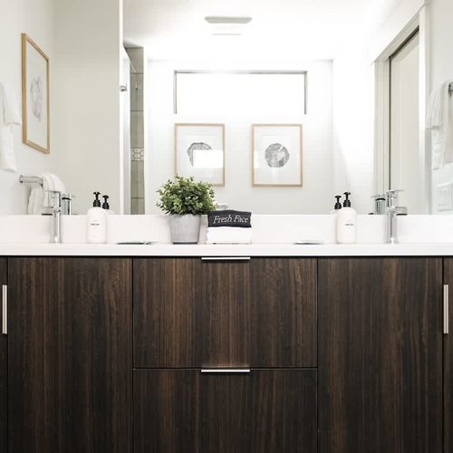 Dual vanities in the primary bathroom