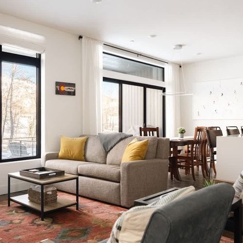 Living area with queen-size sleeper sofa