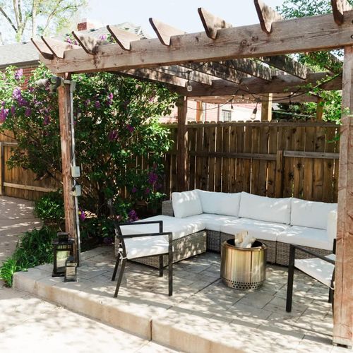 Back patio (solo stove not available for guest use)