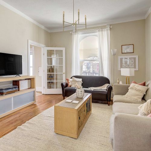 Living area with smart tv