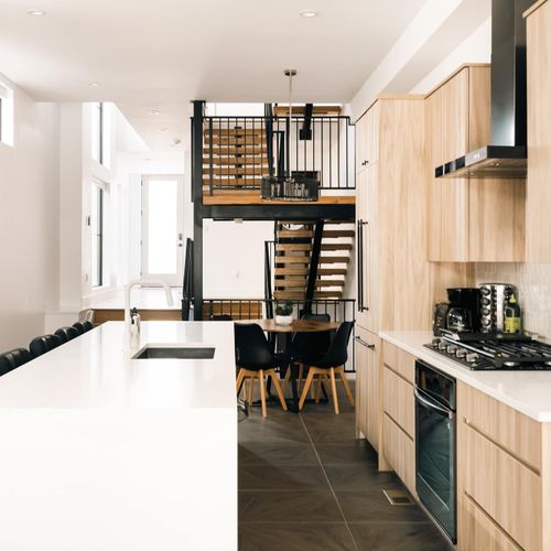 Kitchen and dining areas