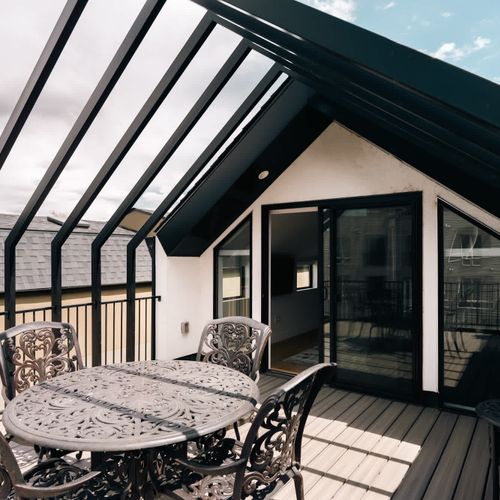 Seating on rooftop deck