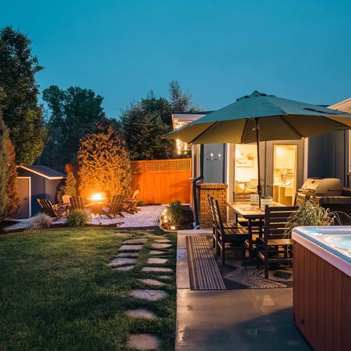 Hot tub and fire pit