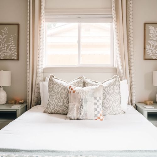 Primary bedroom with queen bed