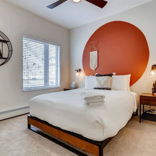 The second upstairs bedroom is all comfort and serenity.