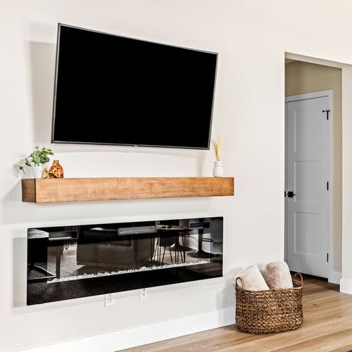 Please note that the electric fireplace is currently non-operational.