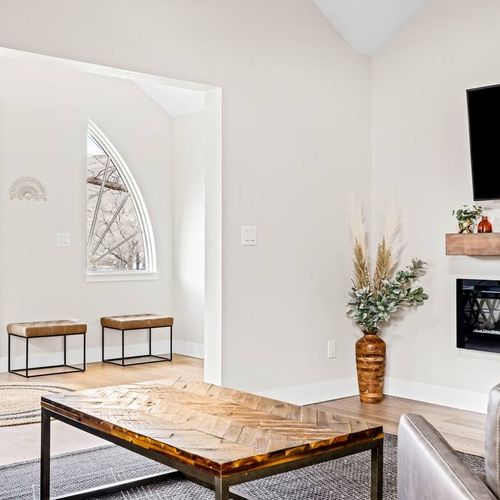 Please note that the electric fireplace is currently non-operational.