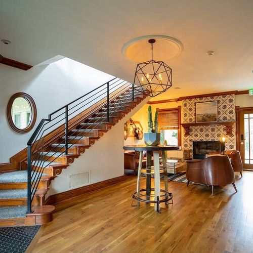 The downstairs common area