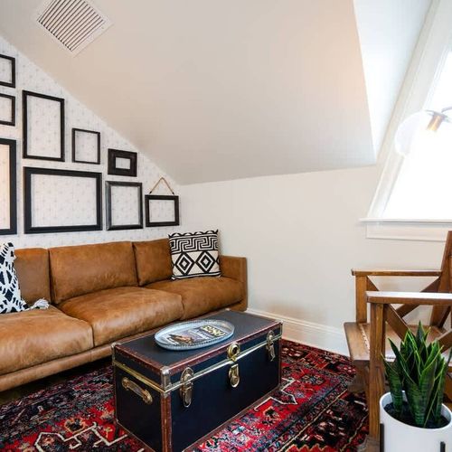 The stylish seating area