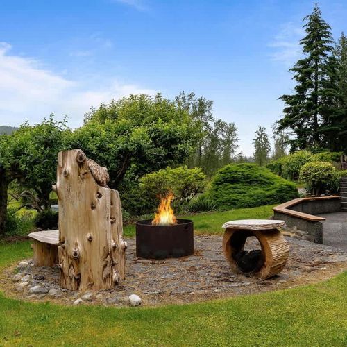 S'mores and games for all at the fire pit from the walk-out basement.