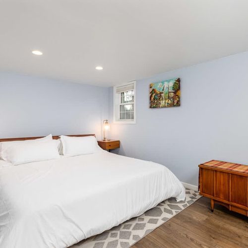 Downstairs bedroom with King bed