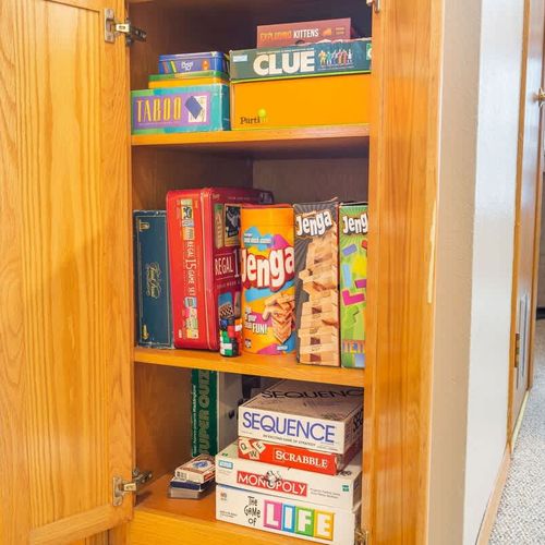 Plenty of games & movies to relax with.