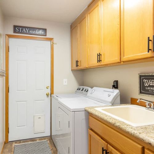 Full sizes washer and dryer for your use.